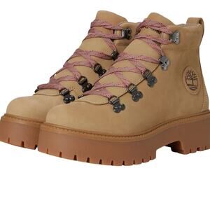 Timberland Women's Stone Street Mid Lace Up Boot Med.Beige Nubuck- Size: 10
